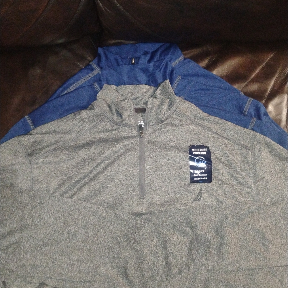 Nautica Kids Long Sleeve Tees - Blue and Gray